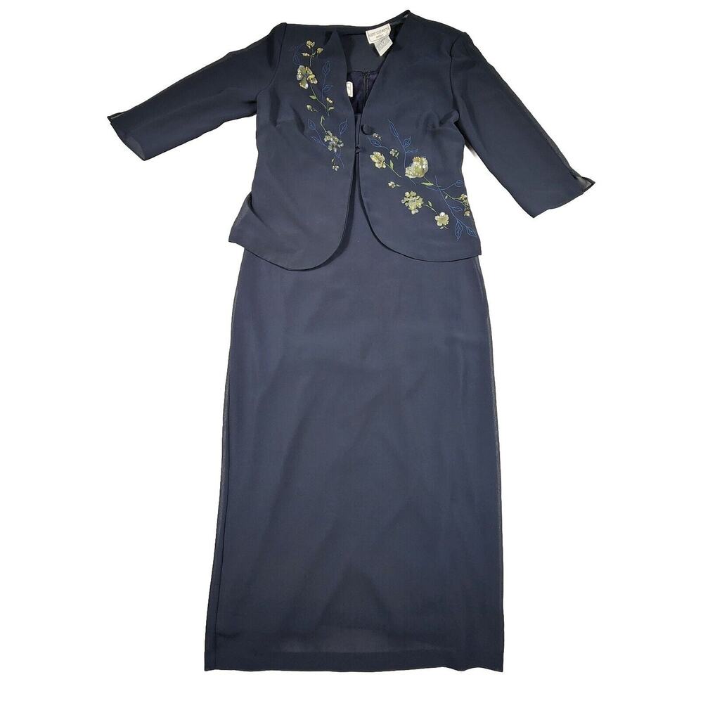 Sleeveless Midi Dress With Matching Jacket Lightweight Lined Womens Size 10P